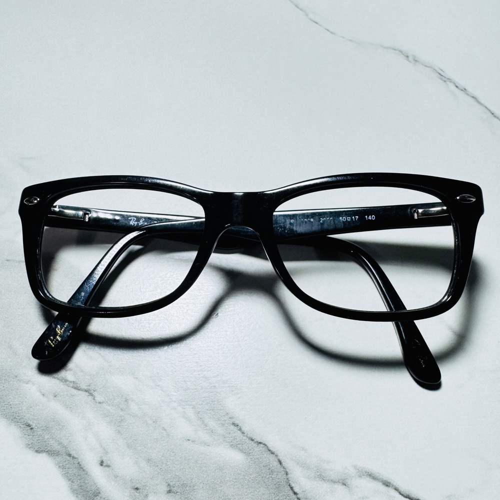 Ray-Ban RB5228 2000 Black Rectangular Eyeglasses Frames 50-17-140